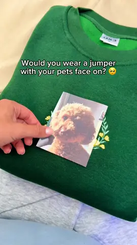 Yes or no: would you wear your pets face on a jumper? 👀🐾   #PetEmbroidery #CustomPetPortrait #DogMum #catmum #petparents