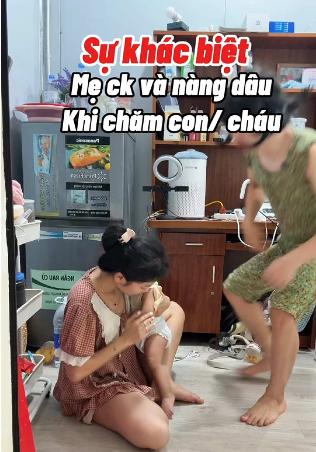 SỰ KHÁC BIỆT GIỮA MẸ CHỒNG VÀ CON DÂU KHO CHĂM CON/ CHÁU P3#thibunfamily 