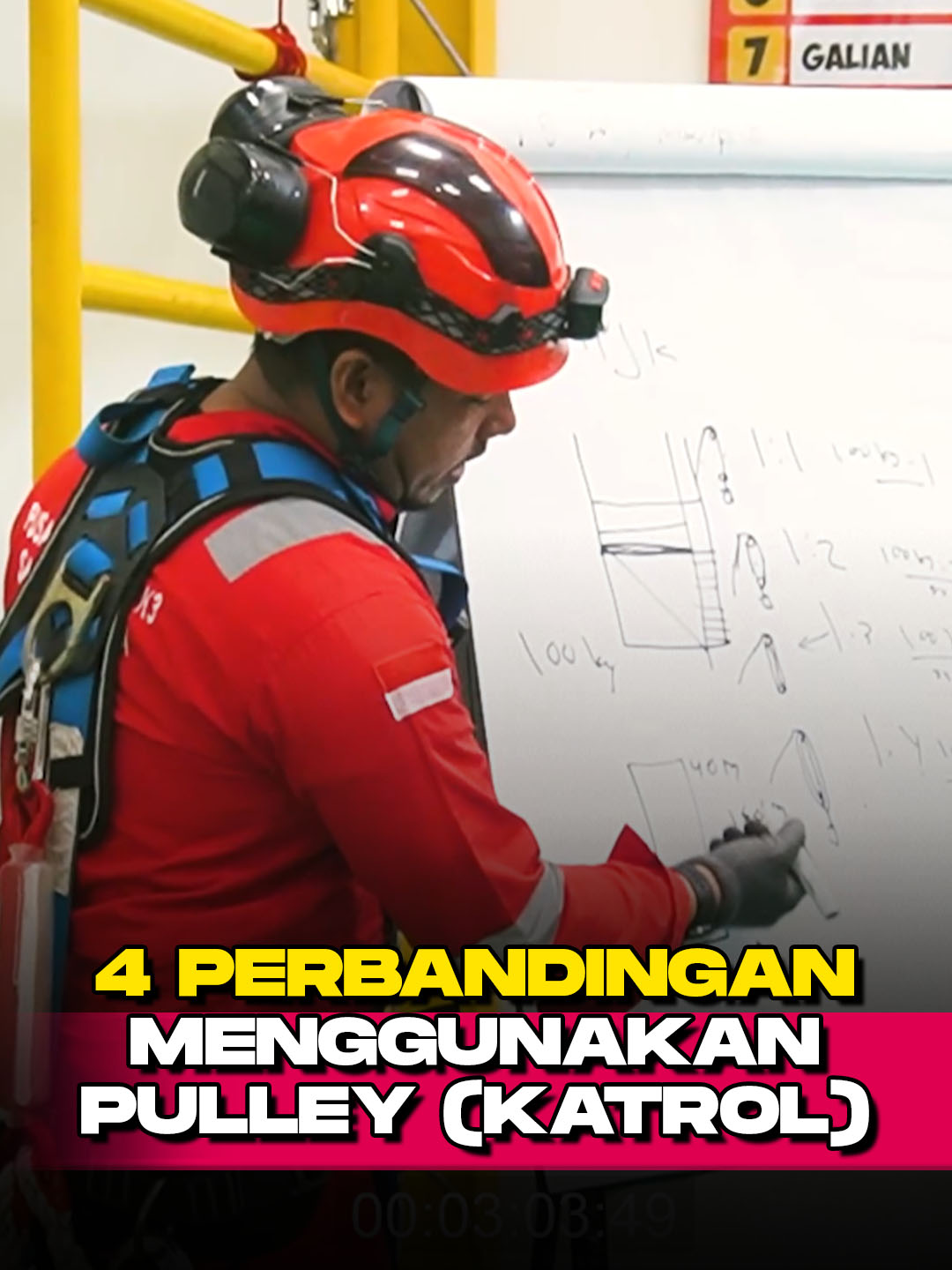 Sistem Perbandingan Pengangkatan Barang dengan Pulley #pulley #sistemperbandingan #tkbt2 #bekerjadiketinggian #pjk3midiatama