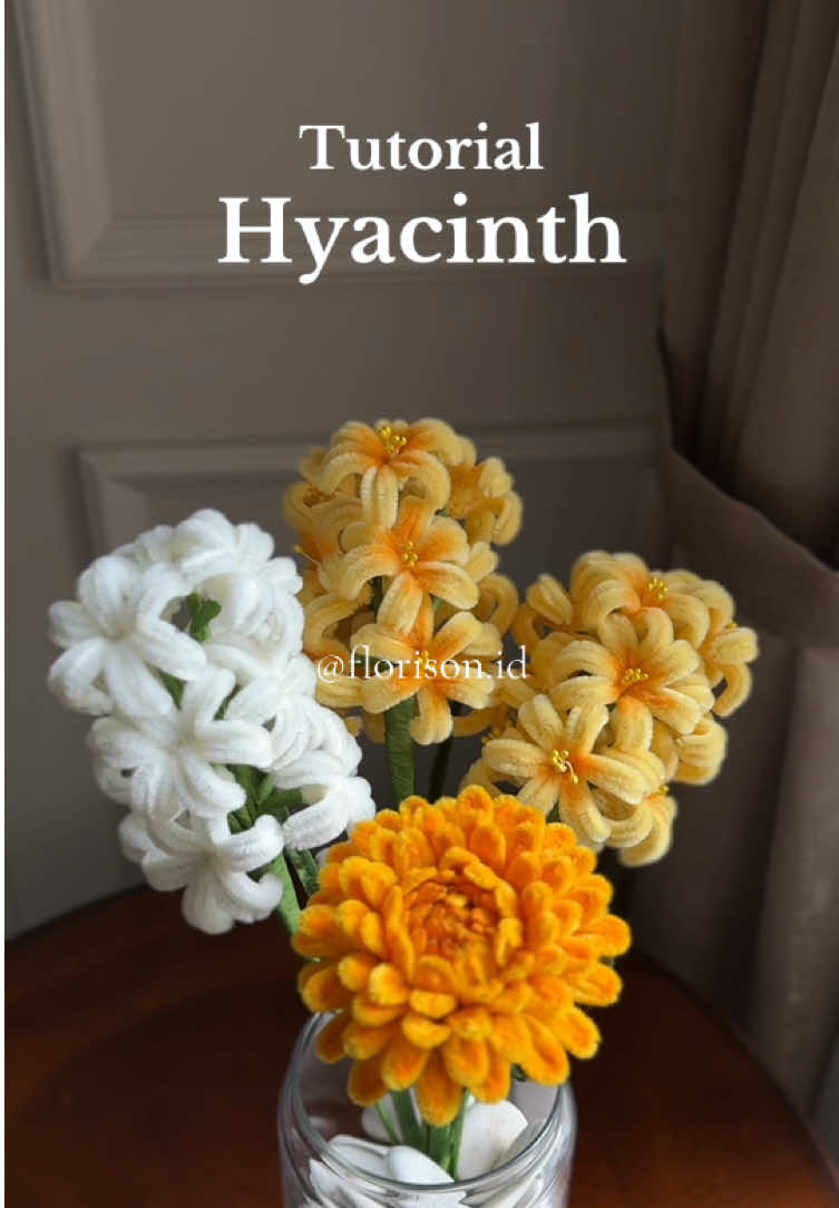 Hyacinth Tutorial 🪻#fuzzywireflowers #hyacinth #fyp #handmade 