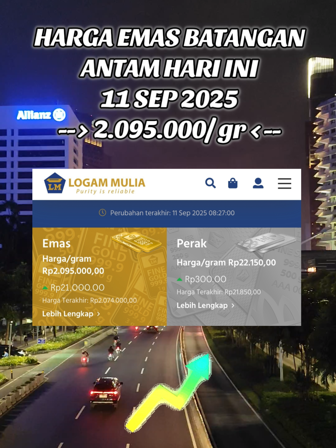 HARGA EMAS HARI INI / LOGAM MULIA ANTAM 2.095.000 /gr  (11 Sep 2025) #hargaantamhariini #emashariini #logammulia #emasnaik #antamlogammulia