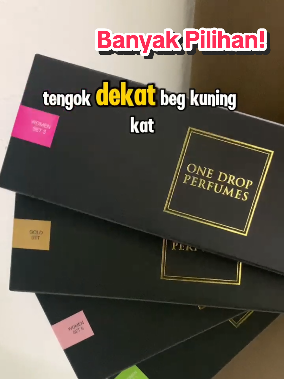 Replying to @mafizamafiza akak suka wangian macam mana? Cepat-cepat grab dkt beg kuning tau 😍  #onedropperfumes #perfumetiktok #inspiredperfume #appleblossom 