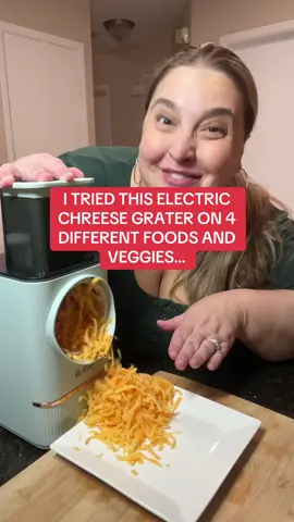 My jaw literally DROPPED after seeing how much FASTER this electric cheese grater grated all my food! 🙌🏼 #cheesegrater #homeappliances #kitchengadgets #rotarycheesegrater #electriccheesegrater 