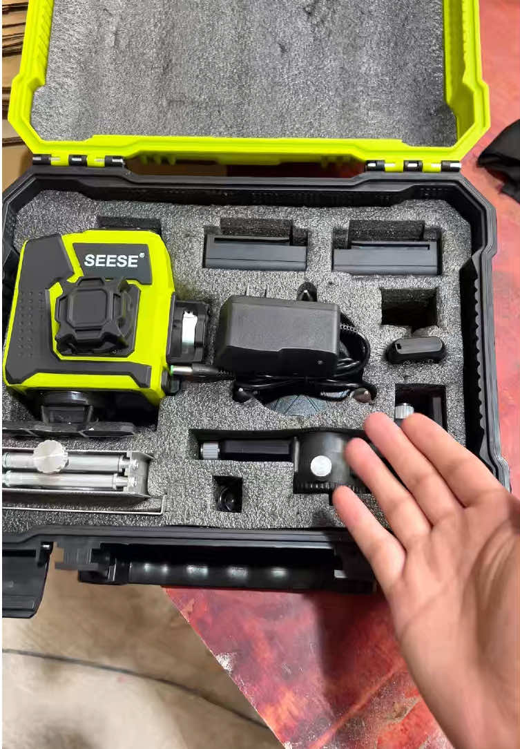 Wow, 2025 brings this epic laser level! Remote-controlled 12 green lines, 360° coverage, 1/9 inch precision, dual batteries for walls, ceilings, and outdoors. Grab it now!#laserlevel #constructiontools #HighAccuracy #tiktokshop #fyp 