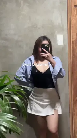 Highwaist skort! Kapal ng tela bagay sa lahat ng outfit >> #skirt #skort #palda #shorts #outfit 