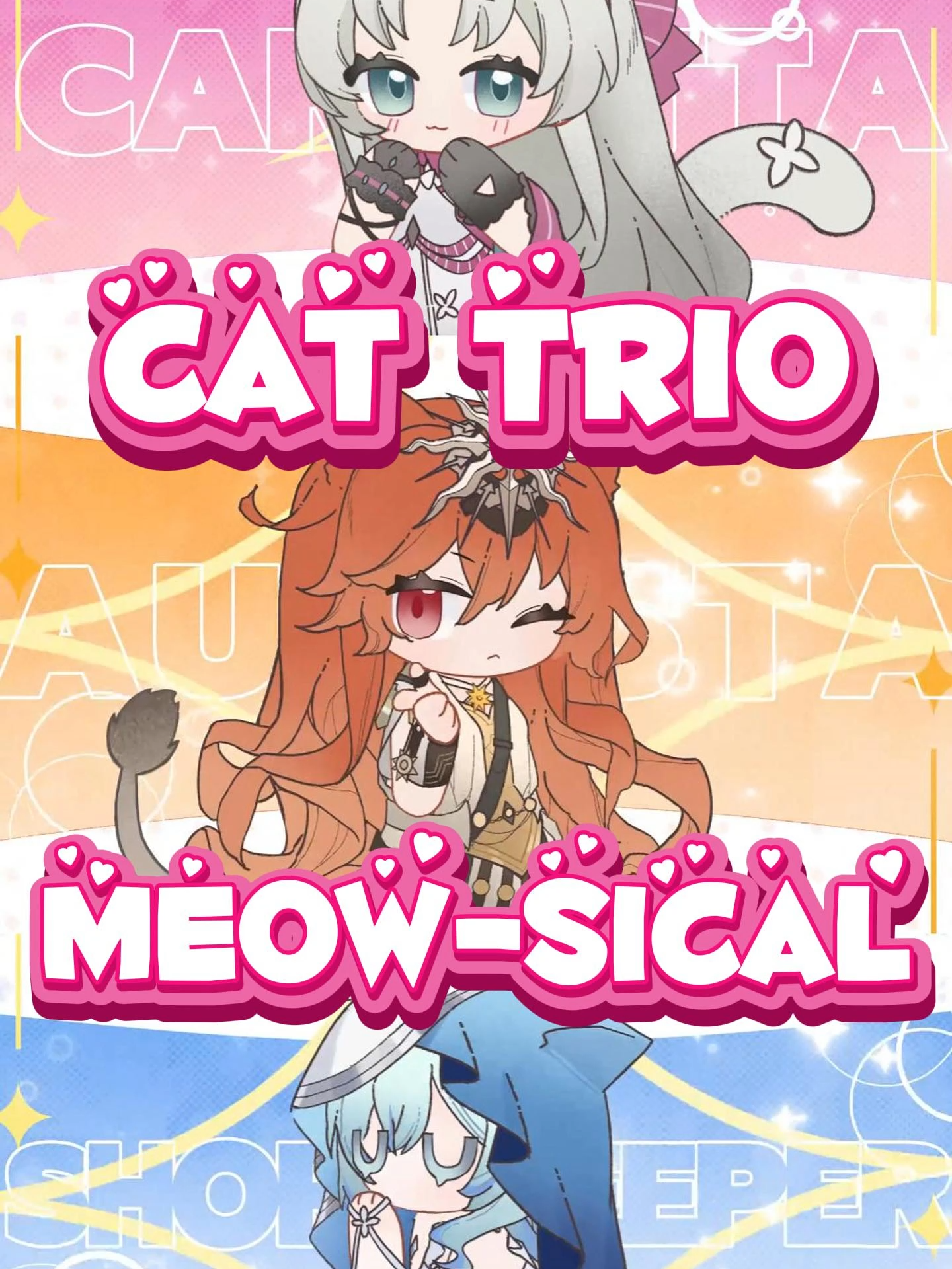 Cat Trio Meow-sical    cr.仰望的星星酥   #wutheringwaves #wuwa #wuwacreator #fyp #foryoupage❤️❤️ #anime #animation #fanart #rinascita #Augusta #kurogames #game #luno #carlotta #shorekeeper