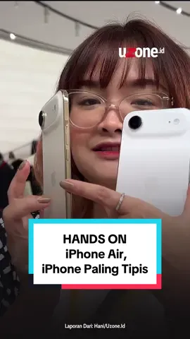Sini liat lebih deket, setipis apa iPhone Air! Udah tipis, terus bawa prosesor chip terbaru dan tercanggih buat produk iPhone! #apple #appleevent #iphone #iphone17 #iphone17air 