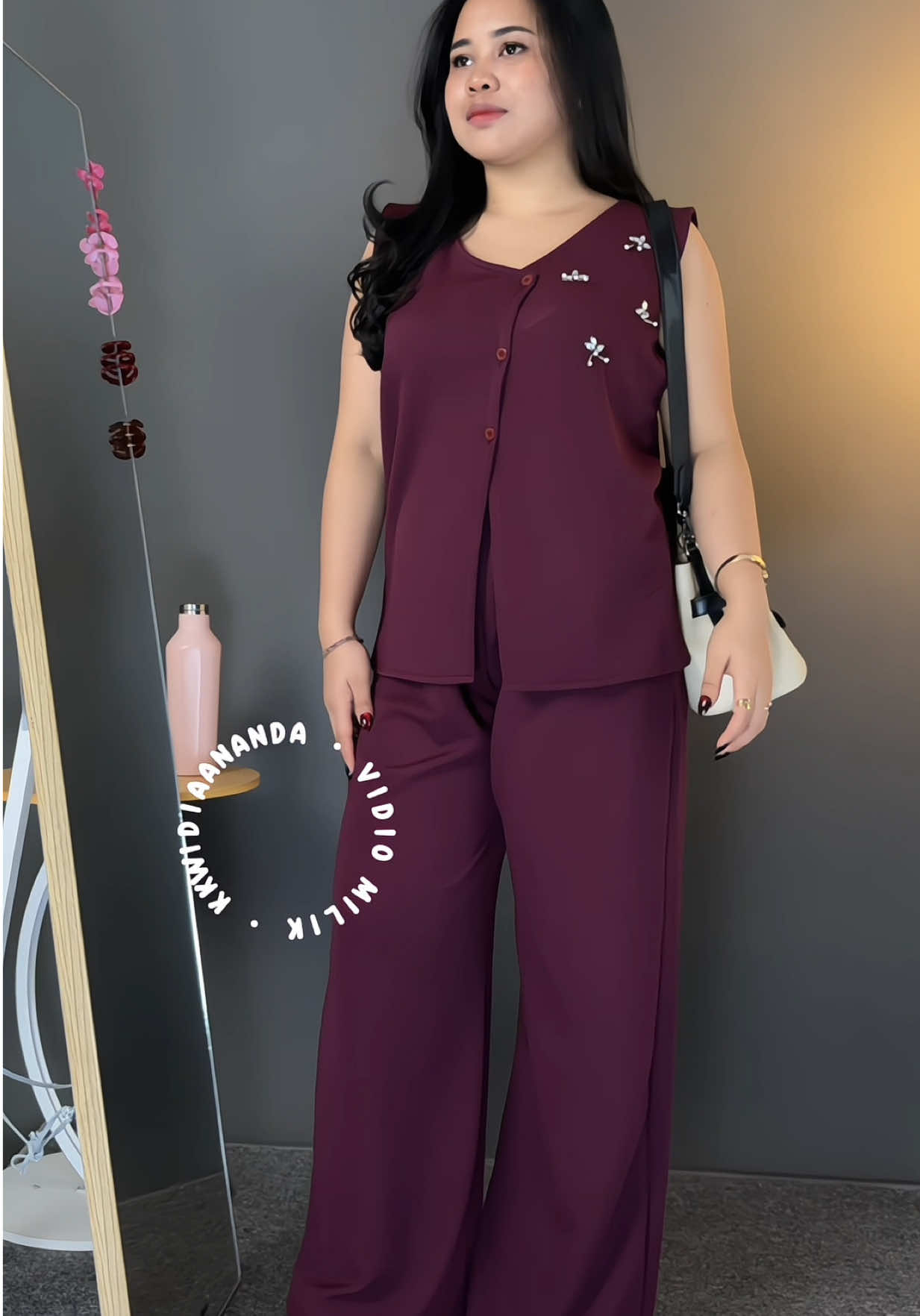 Rekomendasi one set setelan knit cantik, yg berhijab bisa dipakein inner 💖 #oneset #setelanjumbo 