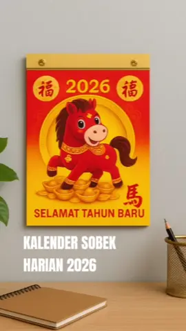 MENUJU TAHUN KUDA !  Kalender Sobek Harian Medium siap dipajang di dinding rumah dan kantormu gaes !  #kalendersobek #kalenderharian #kalenderchina #kalender2026sobek 