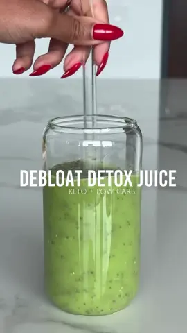 DEBLOAT + DETOX GREEN JUICE  If you’re feeling puffy, gassy, or like your stomach’s holding onto everything…you need this! It was day 2 of my cycle and I was PUFFED up so I knew I had to make this! This juice is packed with: 🥒 Cucumber – natural diuretic to flush out excess water 🍋 Lemon – supports liver detox & digestion 🌿 Ginger – reduces bloating + soothes the gut 🌱 Chia seeds – keep you full & keep things moving 💨 I juiced 4 mini cucumbers, 2 thick knobs of ginger, and 2 lemons, then stirred in 1 tbsp chia seeds and chilled it for 20 mins. Drink it before bed and wake up with a flatter stomach and a full-body release. ✨ This is your sign to stop scrolling and sip something that actually works. Oh & ITS SPICY lol #detoxjuice #debloat #GutHealth #keto #lowcarbjuice 