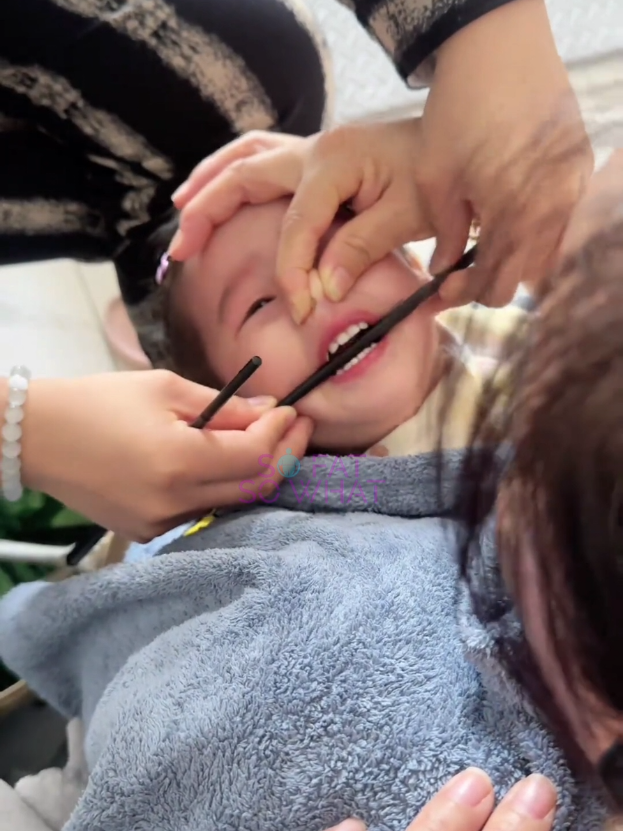 The old way of taking medicine for baby #sofatsowhat 