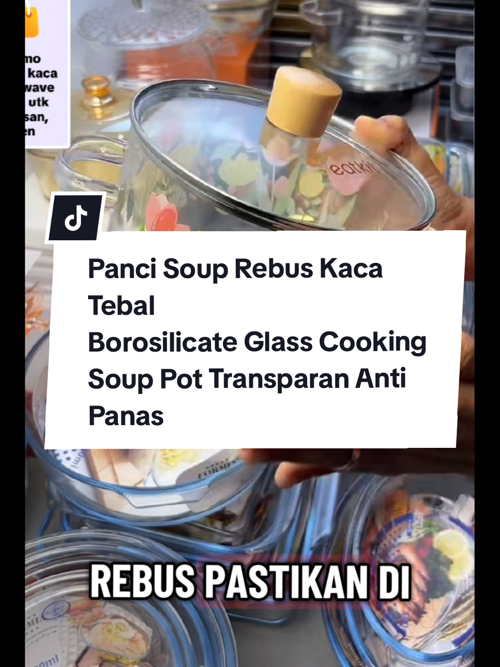Panci Soup Rebus Kaca Tebal Borosilicate Glass Cooking Soup Pot Transparan Anti Panas Anti Panas #pancimasak #pancikaca #pancikacaantipanas #perabotandapur 