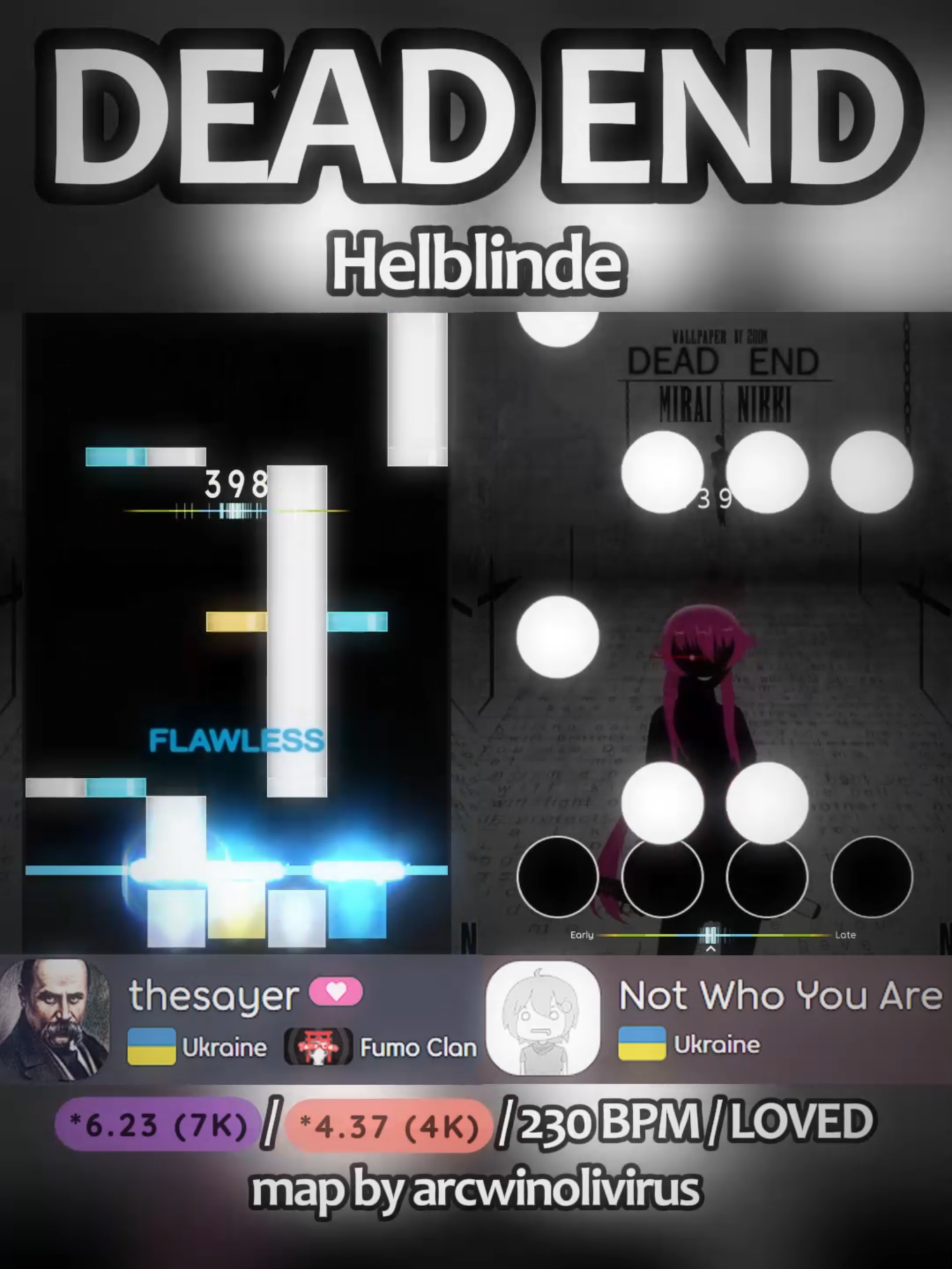 two #1 scores in ukraine #osugame #rhythmgames #videogame #osu!mania #osumania #osumania4k #osumania7k