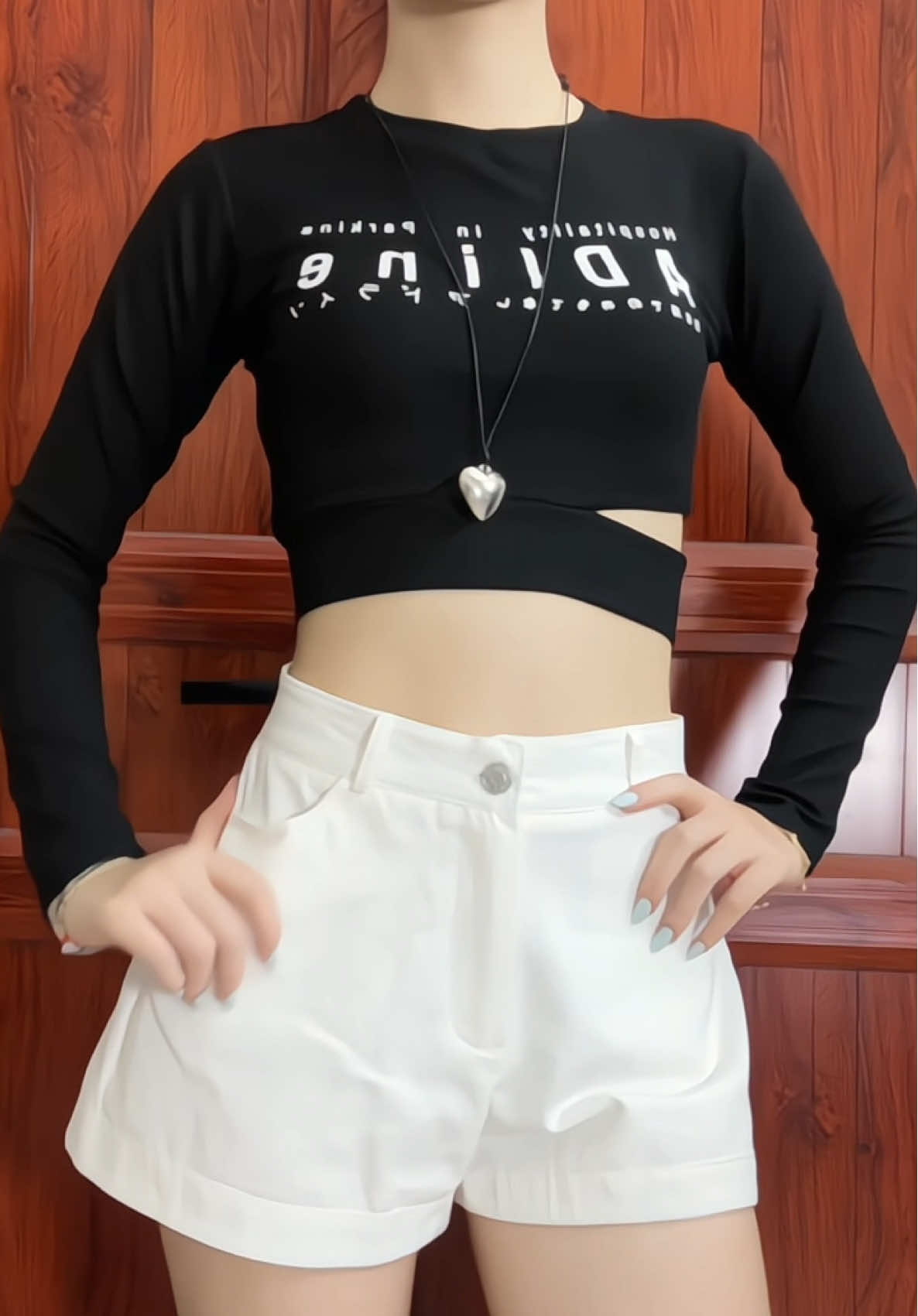 Áo thun croptop thu đông chất đẹp #outfit #xuhuong #quanao #aothudong 