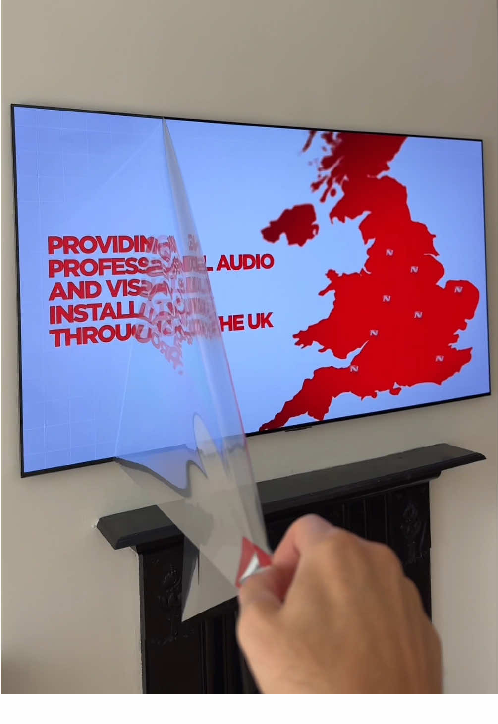 Installing the new LG G5 above the fireplace 🔥 with all cables hidden for a seamless finish. Simply done by SimplyAV 👉 simplyav.co.uk #LGOLED #HiddenCables #AVInstallation #LGG5 #SimplyAV