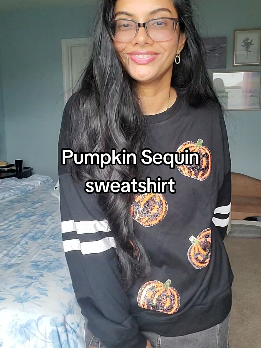 the cutest sequin pumpkin sweatshirt @Dear-Lover Shop.US 