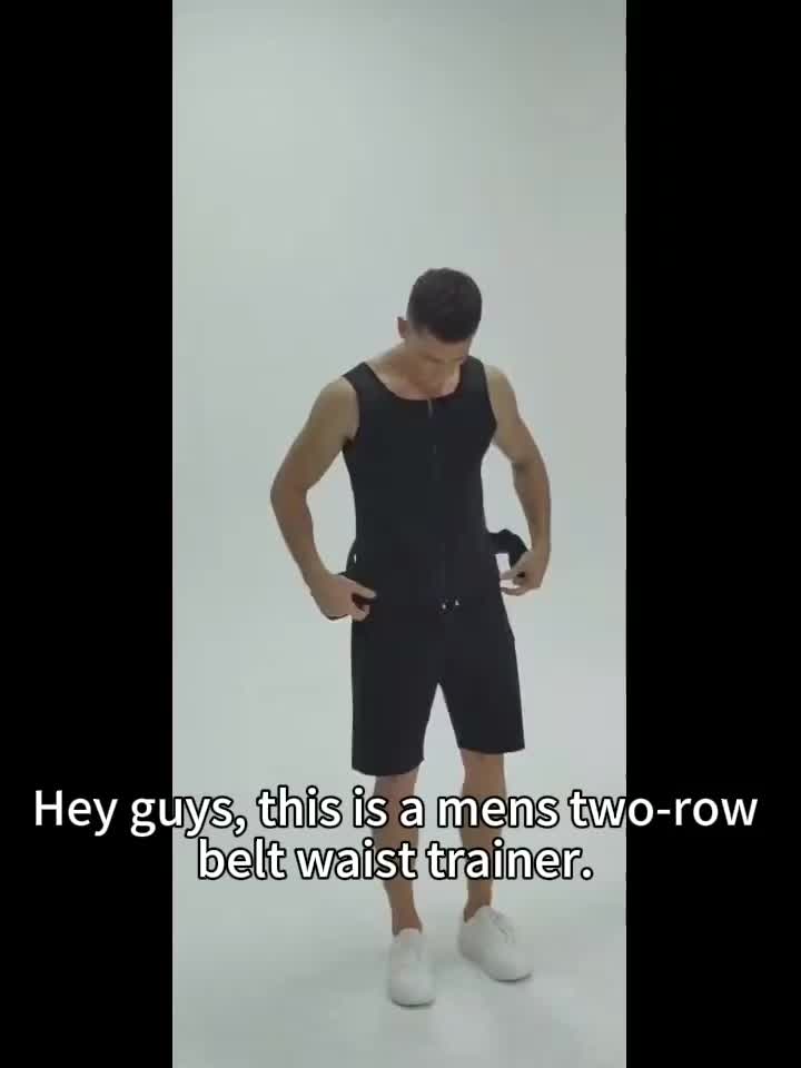 Men's Neoprene Slim-Fit Workout Tank Top with Dual Adjustable Waist Straps - Breathable Gym Shirt for Weight Training, CrossFit & Home Fitness, Black, Workout Shirts, Weightlifting Apparel, Sleeveless Design #mensshapewear #shapewearformen #workoutfits #workoutgear #workouttop #workoutwear #weightvest #sweatwaisttrainer #waisttrainervest #gymoutfitsforwomen