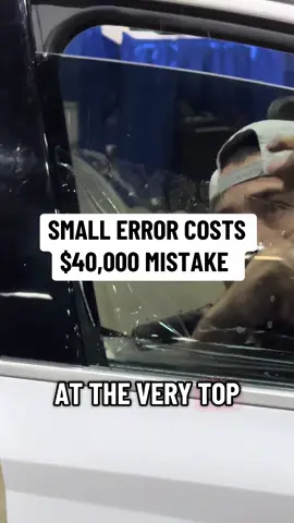 Small dry spot leads to $40,000 MISTAKE …  A small dry spot in the edge led to an unfortunate turn of events as Christian Alvarez struggles to complete the front window during this window tinting competition at WFCT RENO.  The top cash prize in 2025 is $40,000  #windowtint #competition #battles #challenge #sports @Window Film Conf. & Tint-Off 