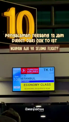 Terbang Selama 12 Jam dari Jakarta ke Istanbul, Kira-kira ngapain aja ya? 🤔 Ini penerbangan pertama kali gue flight direct lumayan panjang, tapi ternyata selama flight full tidur (gue minum antimo juga sih 😂) tapi emang beneran gak terlalu berasa. Atau karena flight malam kali ya? Kalau kalian yang udah pernah flight malam ngapain aja biasanya? Coba share di kolom komentar yuk! #backpackingbarengmardiah #TurkishAirlines #TKmoments #WidenYourWorld @Turkish Airlines 