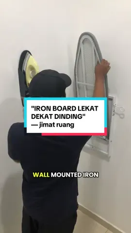 Iron board lekat terus dekat dinding. Klik beg kuning. #JimatRuang #IronBoard #wallmountedironboard #rumahminimalis #homestaymalaysia 