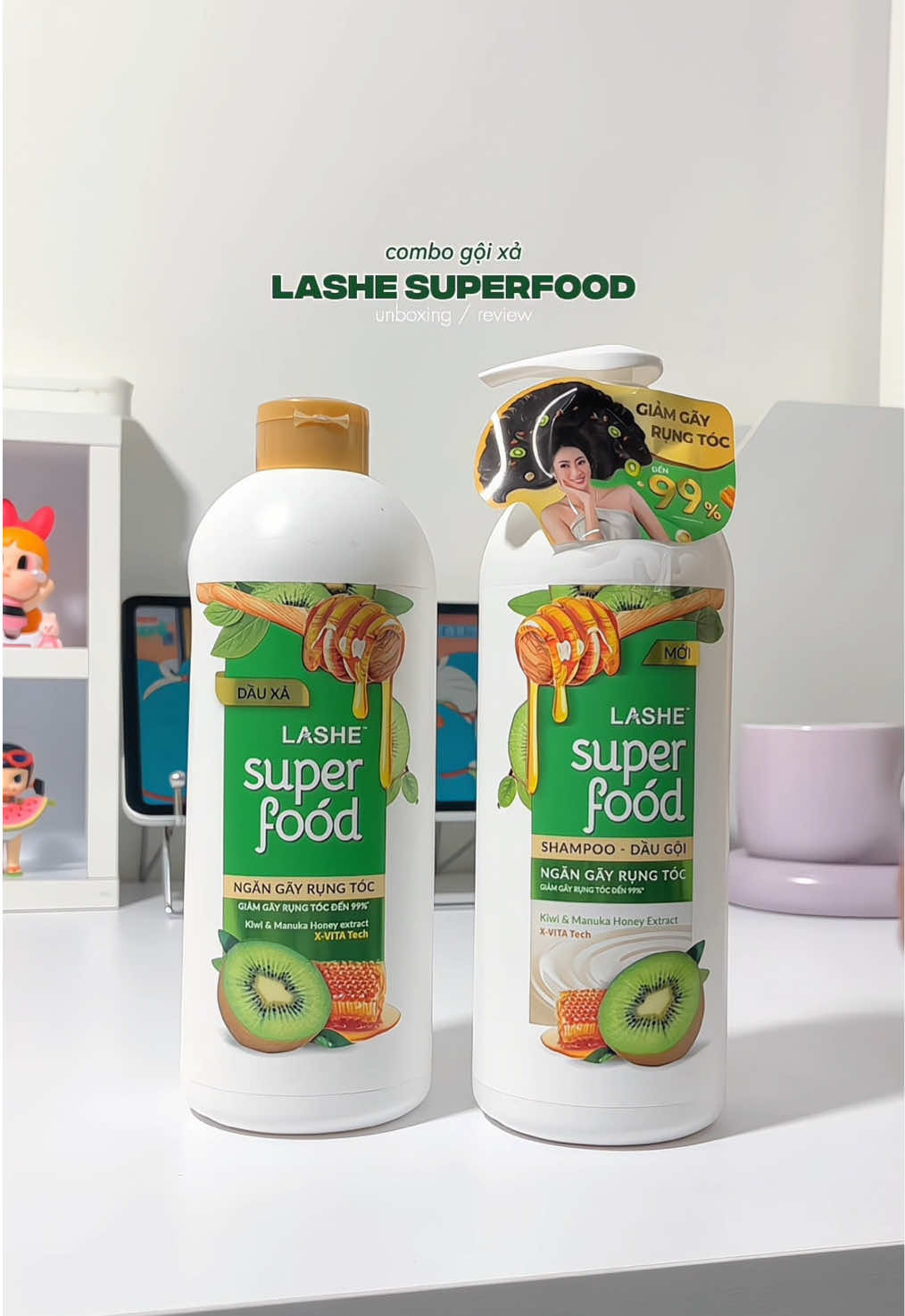 combo gội xả iu thích của tui 🍯🥝💆🏻‍♀️#lashesuperfood #daugoi #shampoo #vzone #muataitiktok 