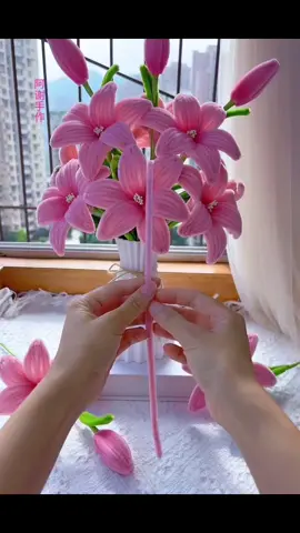 Hướng dẫn làm hoa Ly đây khách ơi #handmade #phukienkemnhung #kemnhunglamhoa #kemnhungloai1 