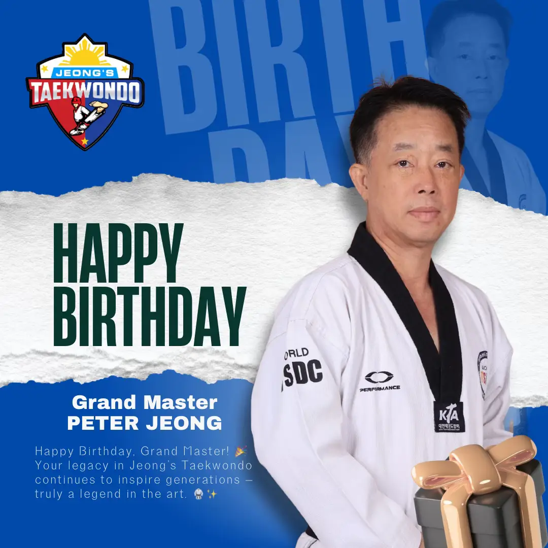 Today, we celebrate not only your special day but also the unwavering inspiration, dedication, and leadership you have shared with all of us through Jeong’s Taekwondo. 🙌✨ Your dedication and teachings have been passed on to our new generation of students, and it is truly our honor. 💙 We wish you continued good health, happiness, and many more years of guiding students with wisdom and passion. 🌟 From all of us, thank you for being an exceptional mentor, role model, and the heart of our Taekwondo family. 🙏🎂