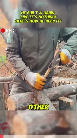 He built a cabin like it’s nothing!Here’s how he does it! #cabin #survival #DIY #Outdoors #primitive #hut #bushcraft #camping #woodworking #nature #shelter #build