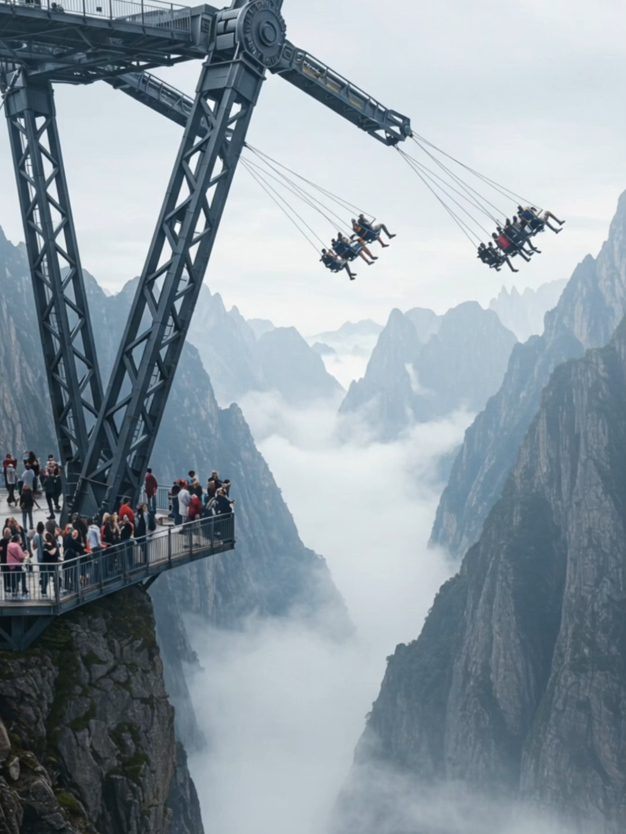 ⚠️🎠 Swing Chairs TANGLE Mid-Air — Catastrophic Crash Follows! 💥😱 #shorts  