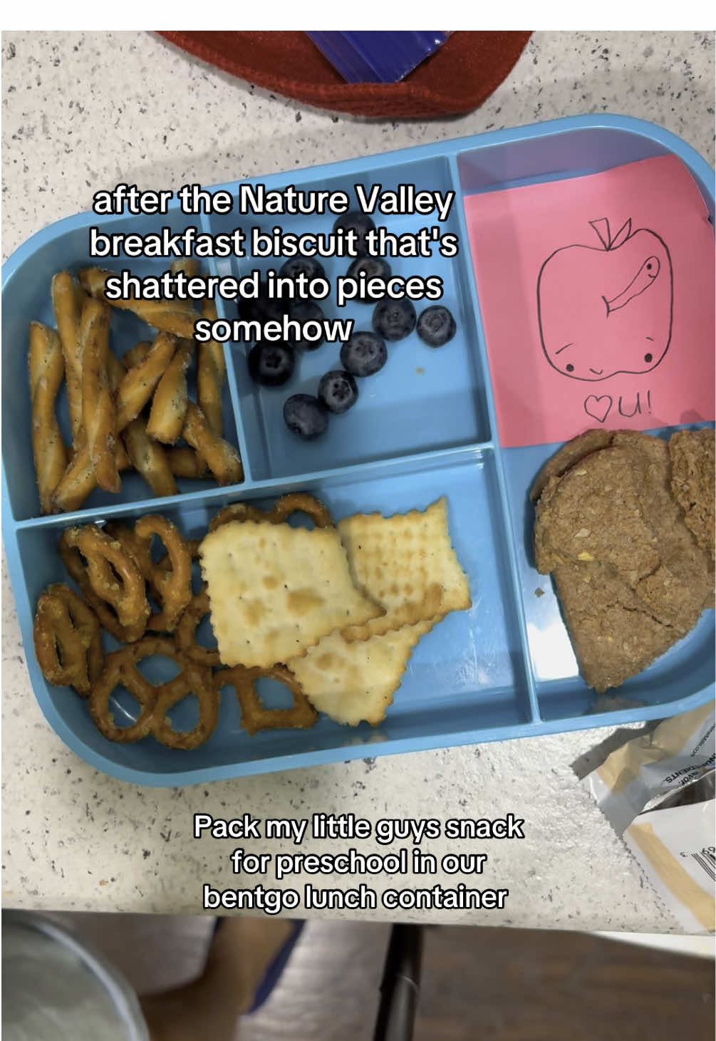 Apple doodles and snacks for my little guy at preschool! #toddlersnacks #bentgo @Bentgo @bentgo.kids #bentgokids #preschoolsnacks #snackcontainer 