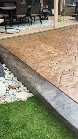 Here’s a polished TikTok description you could use: “Stamped concrete patio done right ✅ Built by the pros, top quality craftsmanship & 100% customer satisfaction every time 👷‍♂️✨ #ConcreteDesign #StampedConcrete #QualityWork” #CAndCConcrete #HomeTransformation 
