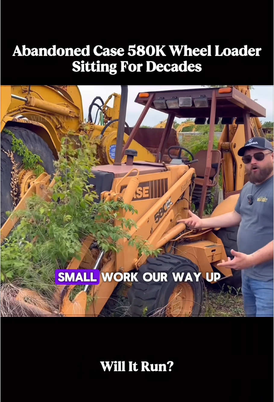 Abandoned Case 580K Wheel Loader sitting for years!Will It Run?#willitrun #engine #recovery #old #tractor #repair #truck #restoration #car #tiktok #fyp 