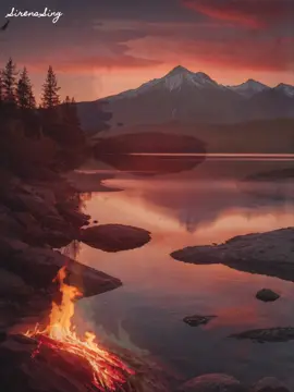 Chilling vibes with fire on the lake #Videoleap #leonardo #calming #asmr #релаксация  