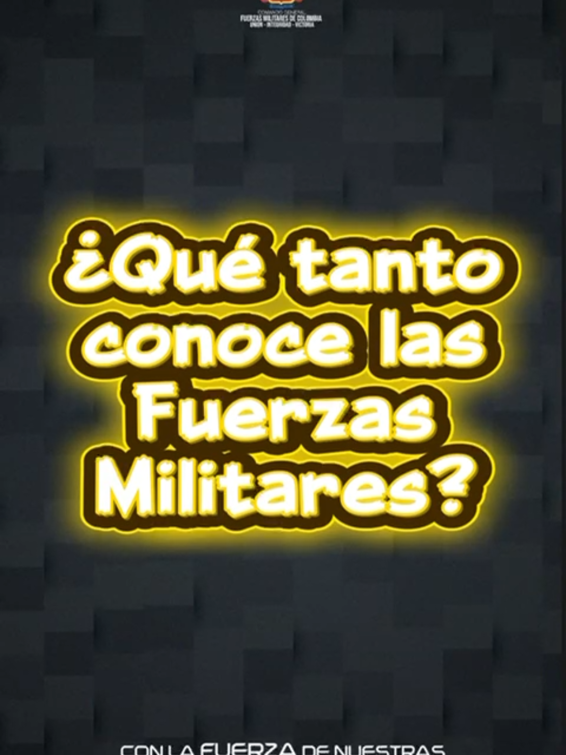 ¿Estás listo para poner a prueba tu conocimiento sobre las #FuerzasMilCol, y competir por el honor? #trivia #quiz #triviador #quiztrivia 