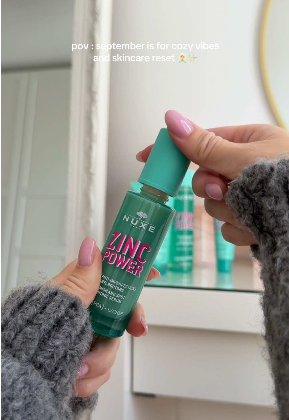 Yes to new beginnings 🩵 @Amandine 🌞🍒💛 is starting the month with our Zinc Power anti-blemish routine 🫧 Inside our formulas, Zinc [PCA] to target all types of imperfections, and upcycled Lychee Extract to boost radiance 🧖‍♀️ #Nuxe #ZincPower #ClearSkin #AntiBlemish #SpotControl #AcneProneSkin #CombinationSkin #OilySkin #Acneskincare #Acne #SkincareRoutine #Skincare #Skintok #Beauty #BeautyTok