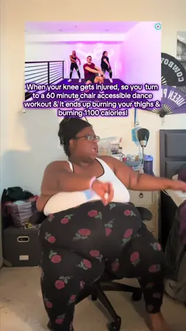 I definitely underestimated this workout. Thank you @The Fitness Marshall for coming in CLUTCH with these chair sessions. @adflorea @Haley Jordan #thefitnessmarshall #danceworkout #accessible #dance #fyp 