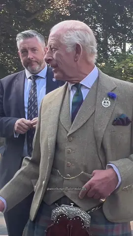 King Charles greets the crowds at Balmoral Castle #fyp #kingcharles #kingcharlesiii #royal #balmoral 
