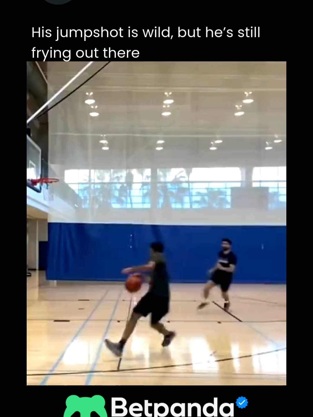 His jumpshot is wild, but he’s still frying out there #basketballlife #basketballislife #basketball #ballislife #Basketball #dunkon #hoops #basketballtiktok #dunk #celly #2k