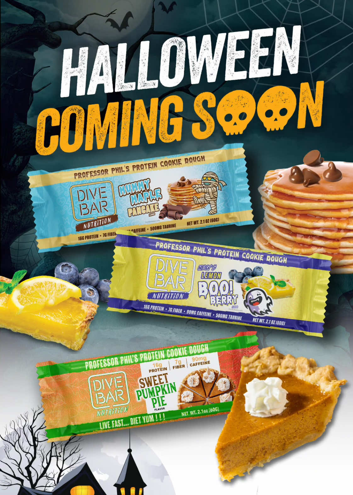 HALLOWEEN DIVE BARS ARE ALMOST HERE‼️ WIN $100 for Wednesday’s launch👻🎃 How to enter: 🦇 COMMENT which Halloween flavor you want! 🦇 TAG a friend who hasn’t tried Dive Bars 🦇 Winner must be following us!  🦇 Unlimited entries  1 lucky winner will be randomly selected and notified via DMs from our verified IG account on 9/17. All participants and tagged users must be following @divebarnutrition . Winner will be contacted by this account via direct message and will not be asked to provide any personal information. Winner will receive 1 $100 barbucks gift card. This giveaway is not afffiliated with TikTok.  #giveaway #proteinbar #halloweendessert #healthysnacks #spookyseason 