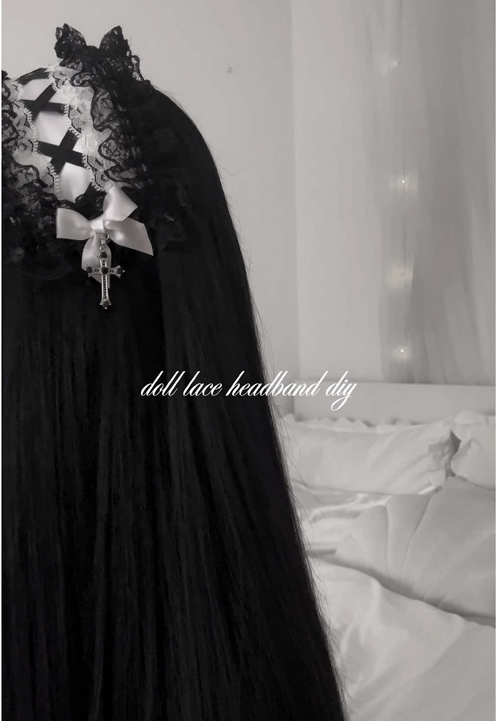 diy lace headband without sewing 🗝️ little diy from 2023 #DIY #coquette #darkcoquette #coquetteaesthetic #headdress 