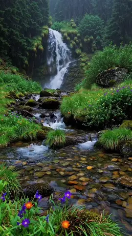 Flow of Flowers & Silent Waters 🌼🌊🌿 #CalmVibes #naturevibes #flowers 