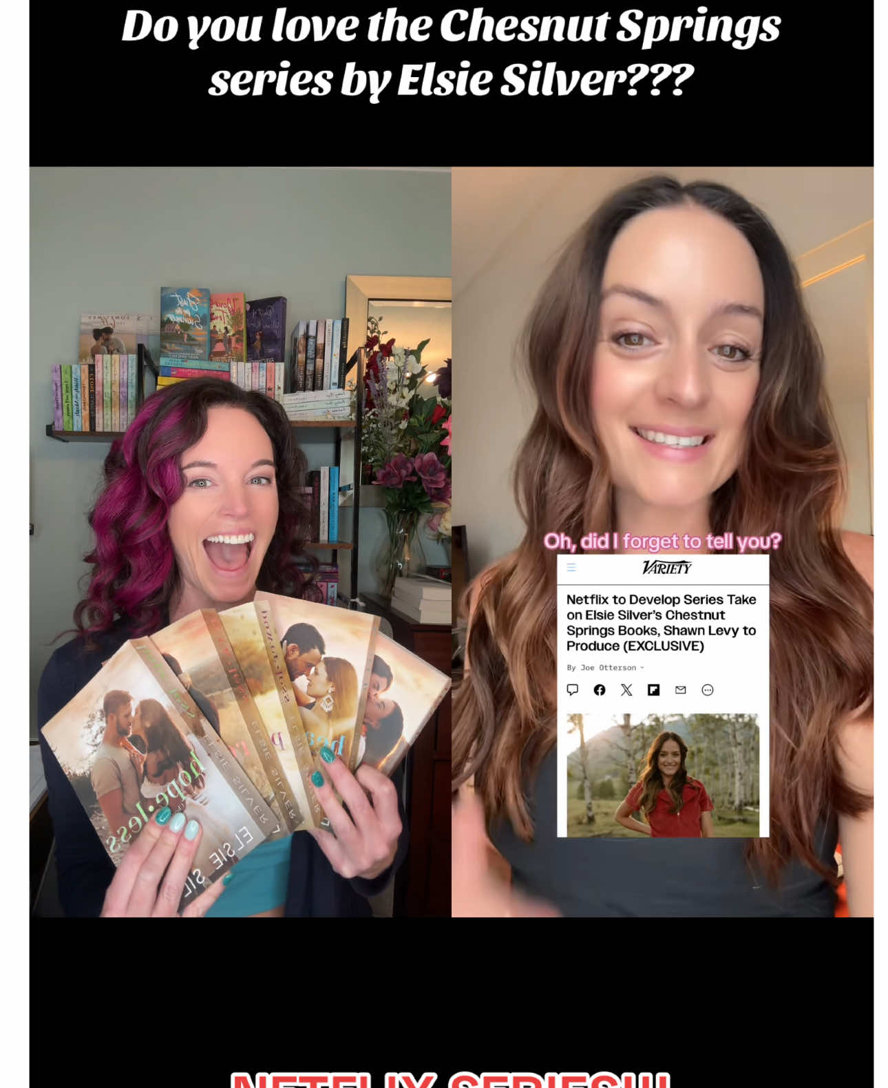 #duet with @Elsie Silver #elsiesilver The scream I screamed!!!!! Congrats, Elsie!!!! #BookTok #netflix #chestnutspringsseries 