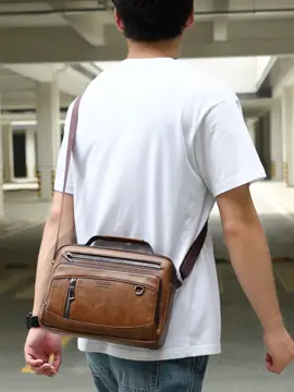 D845 Men Messenger Bag Vintage PU Leather Crossbody Shoulder Pouch - Combines fashion with functionality, perfect for daily commutes and casual outings. Get yours: https://ow.ly/7xK850WOVI3