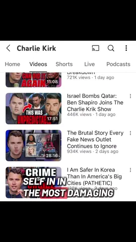 48 hours before Charlie Kirk’s assasination he questions Ben Shapiro on if Israel is committing a genocide… #charliekirk #rip #israel #gaza #charliekirkcringe 