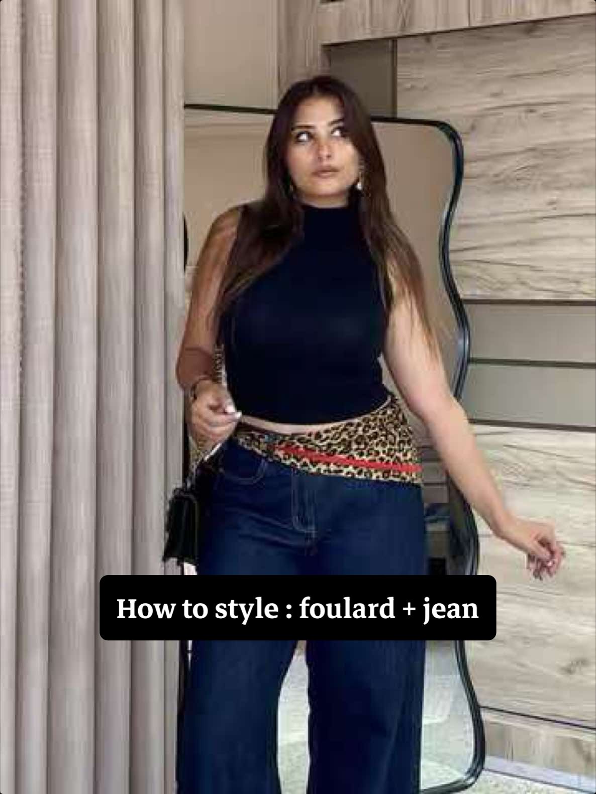 How to style : foulard + jean #outfitideas #outfitinspo🔥 #lookoftheday #inspooutfit #trendyoutfit 