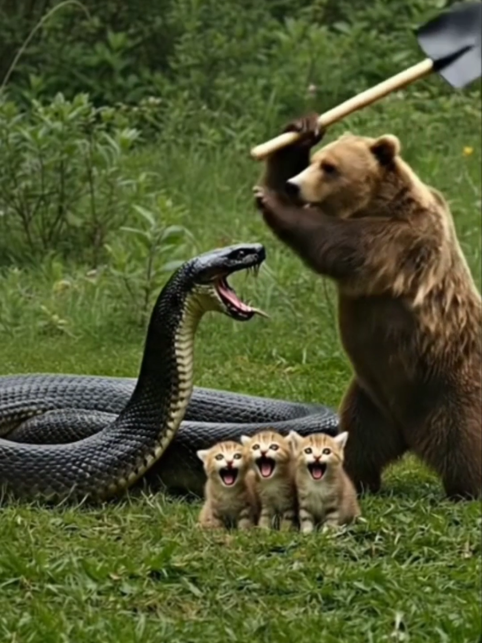 The Bear's Rescue of the Kittens #rescue #animalrescue #cat #catrescue #ai 