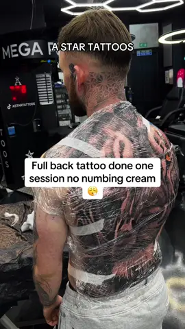 Full back tattoo done in one session no numbing cream #backtattoo #liontattoo #fyp #tattootiktok #besttattoo 