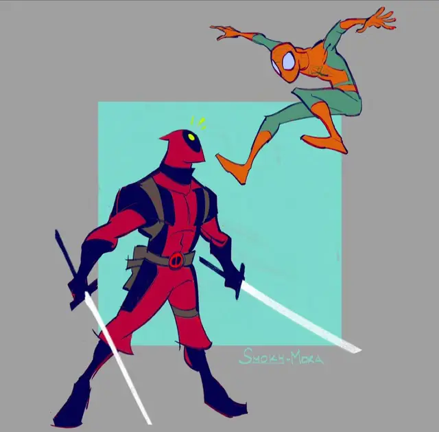 (Non-MCU, comic universe) The theme of this post is “hugs” I guess …✨ I always try going against the trope / myth that “Spider-Man hates Deadpool” with my drawings. Sure, they had a rough start, but Spidey likes Wade now! I’ve read all the comics, your evil out-of-context screencaps won’t sway me 🙈 (Jokes aside I know it greatly depends on who’s writing them- I just love when they’re portrayed as friends despite their past, it’s why I find them cute and interesting). #deadpool #spideypool #fyp #spiderman #fanart