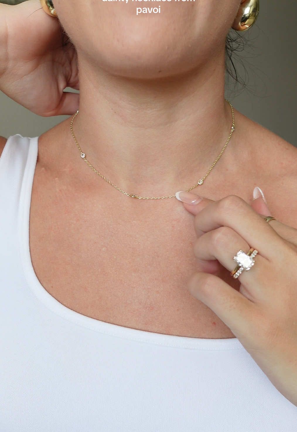 The perfect dainty + non tarnish everyday gold necklace!! This the the 14k gold plated station necklace from Pavoi—love it so much!! #necklace #pavoi #pavoijewelry #nontarnishjewelry #affordablejewelry 