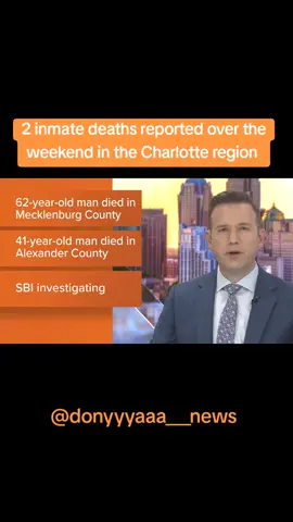 Two inmate deaths were reported in the Charlotte region on Sunday, September 1, 2025. A 62-year-old man died at the Mecklenburg County Detention Center, and a 41-year-old man died in the custody of Alexander County deputies. Both deaths are under investigation.  Details of the deaths: Mecklenburg County: A 62-year-old man was found unresponsive during routine checks at the Mecklenburg County Detention Center on Sunday morning.  Alexander County: A 41-year-old man died on Sunday while in the custody of Alexander County deputies, reportedly while waiting for transfer to a state prison.  #donyyyaaa___news #explorepage 
